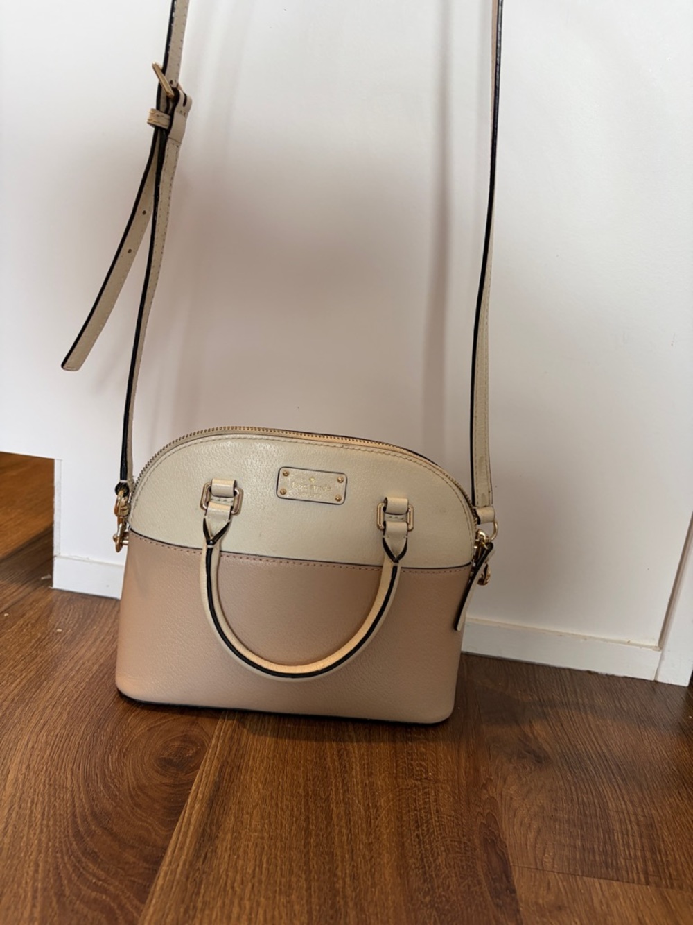 kate spade Two-Tone Dome Satchel in Cream and Beige - Picture 4 of 4